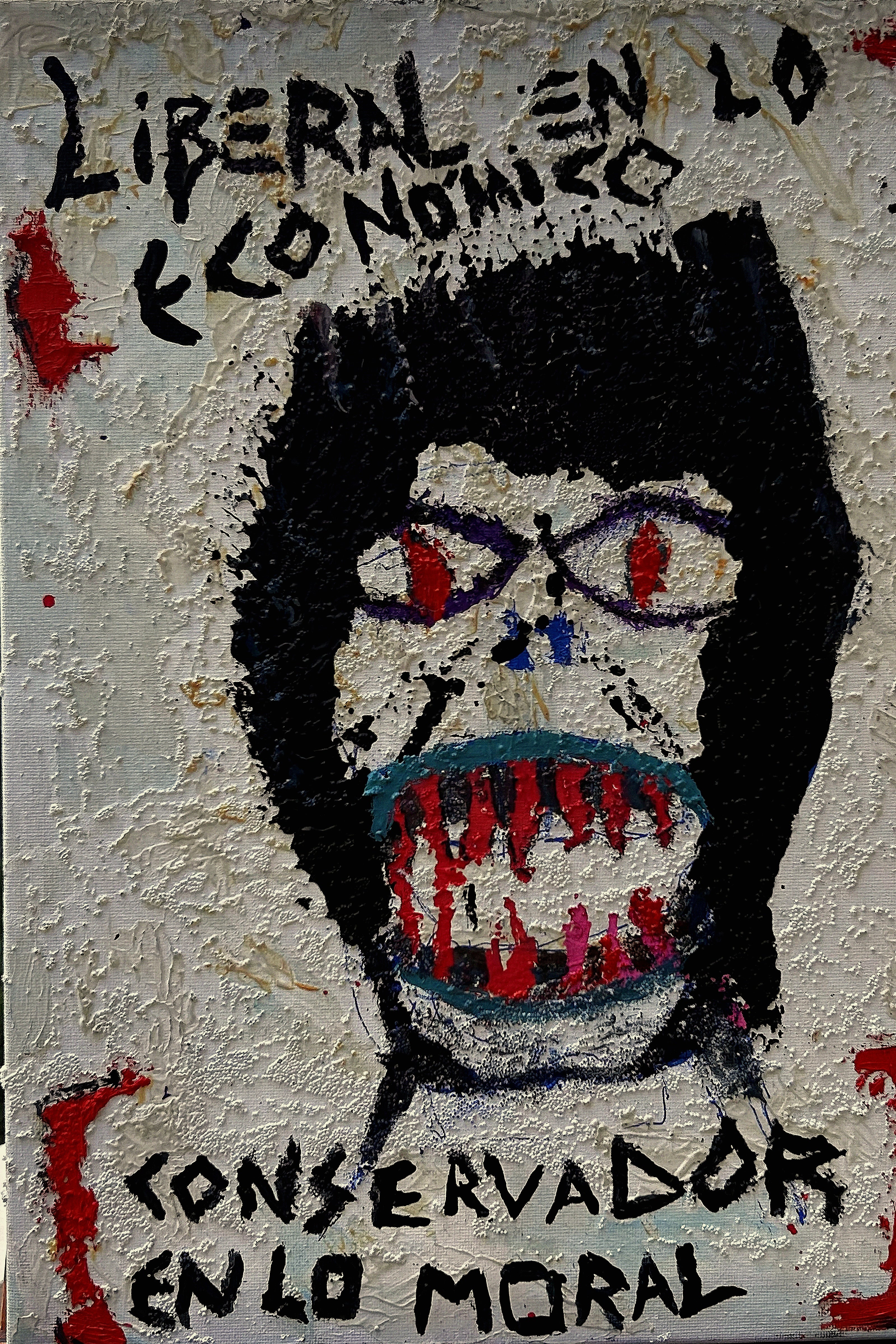 Moralist — CLACHECO, técnica mixta sobre tela, 20x40 cm